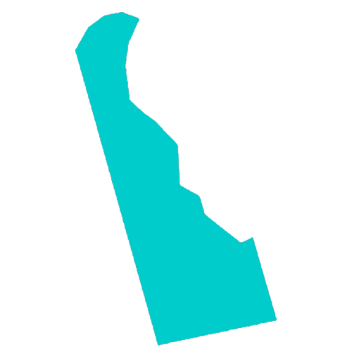 Map of Delaware highlighting healthcare