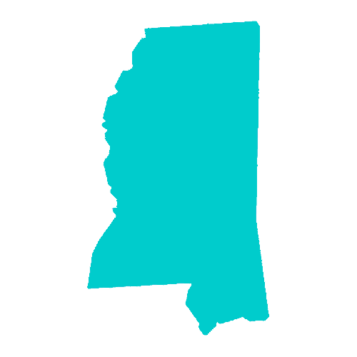 Map of Mississippi highlighting healthcare