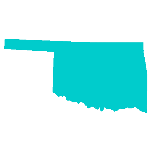 Map of Oklahoma highlighting healthcare