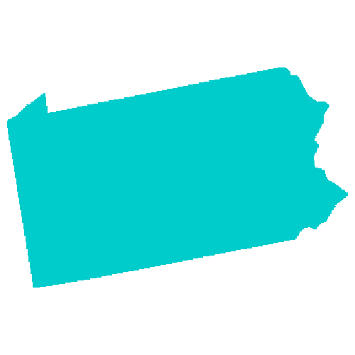 Map of Pennsylvania highlighting healthcare