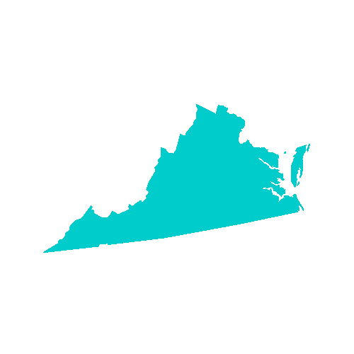 Map of Virginia highlighting healthcare